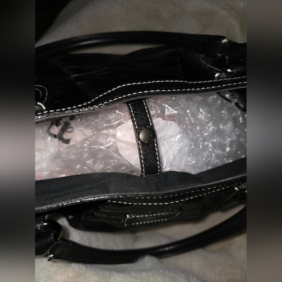 BURBERRY Blue Label Shoulder Bag Coated Canvas Black - Picture 7 of 11